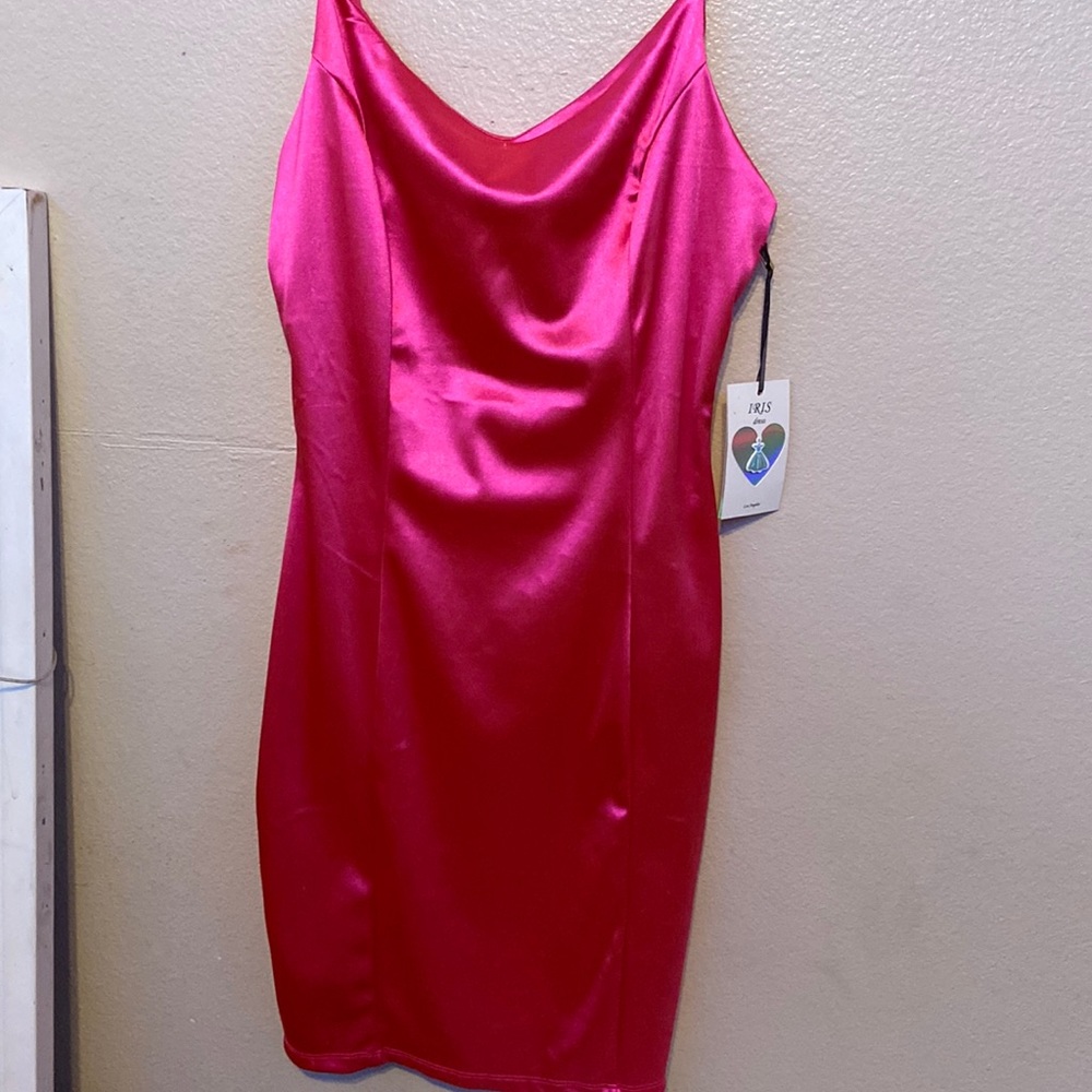 a silk pink sexy dress